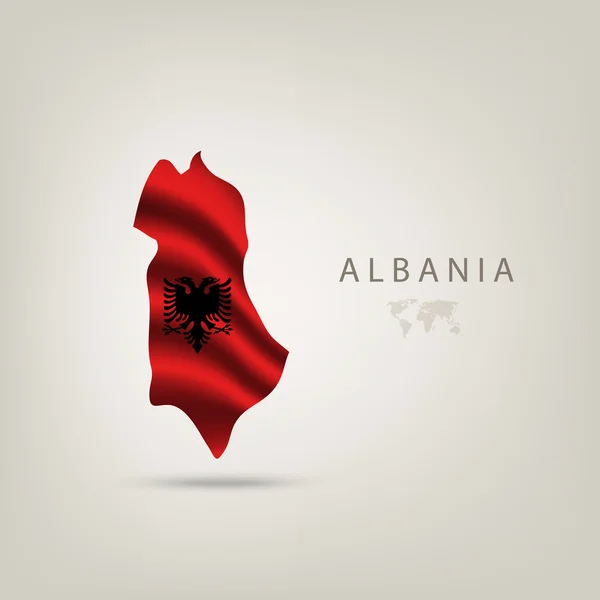 Σημαία της Αλβανίας ως χώρα με μια σκιά — Διανυσματικό Αρχείο