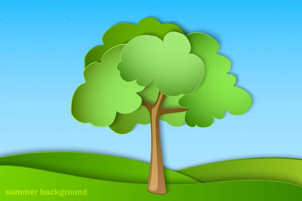 Árbol verde de verano — Vector de stock