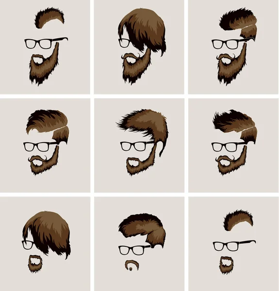 Male faces  style collection — Stock Vector