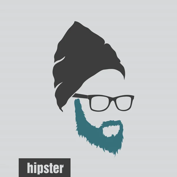 Hipster 스타일 얼굴 아이콘 — 스톡 벡터