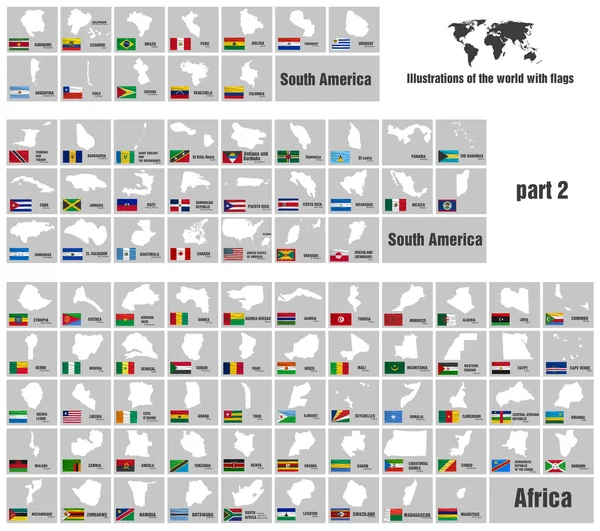 Países del mundo banderas iconos conjunto — Archivo Imágenes Vectoriales