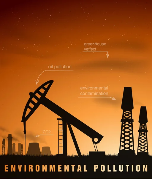 Concepto de contaminación por petróleo — Vector de stock