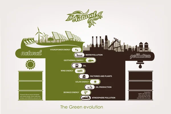 Environnement propre, pollution de l'air et sols — Image vectorielle