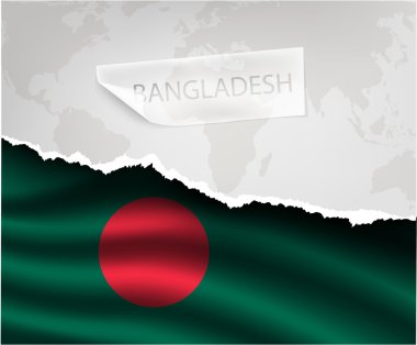 Torn paper with BANGLADESH flag