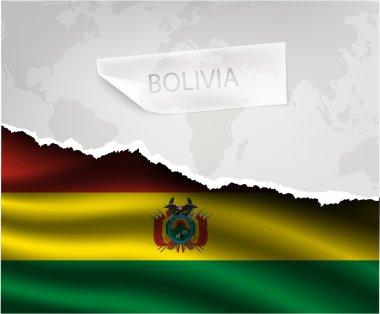 Torn paper with BOLIVIA flag