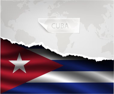Torn paper with CUBA flag