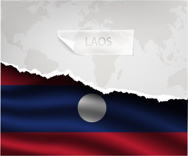 Torn paper with LAOS flag