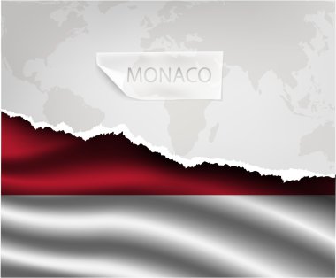 Torn paper with MONACO flag