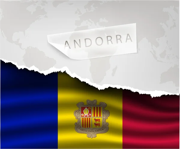 Torn paper with andorra flag — Stock vektor