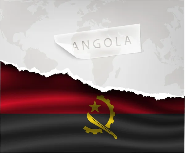Torn paper with  angola flag — Stockový vektor
