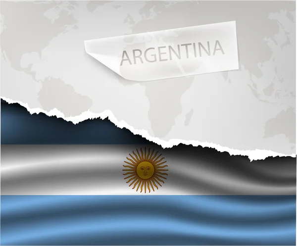 Aufgerissenes Papier mit Argentinien-Flagge — Stockvektor