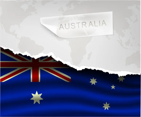 Torn paper with australia flag — Stock Vector