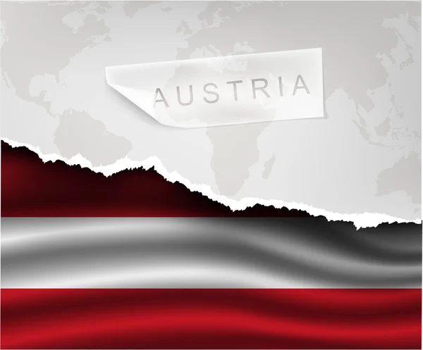 Torn paper with austria flag — Stockový vektor