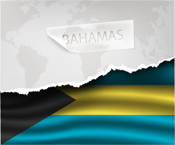 Torn paper with Bahamas flag — 스톡 벡터