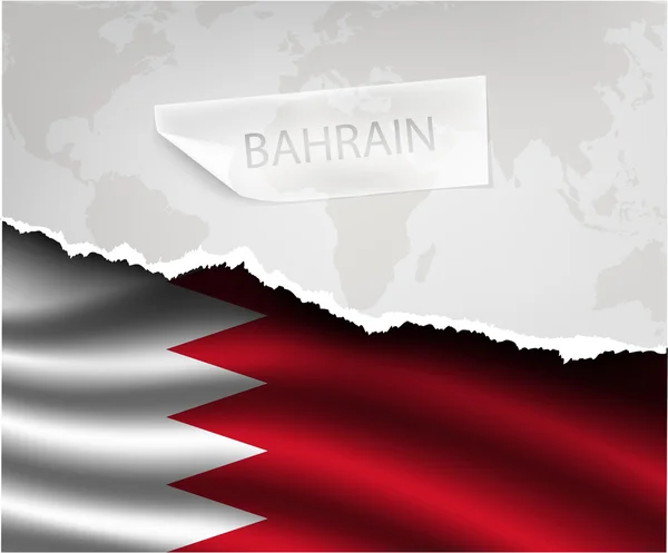 Papel roto con bandera de BAHRAIN — Archivo Imágenes Vectoriales