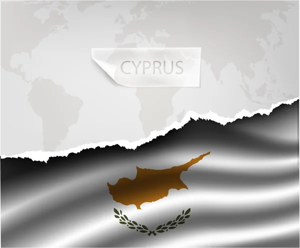 Torn paper with CYPRUS flag — Stockvector