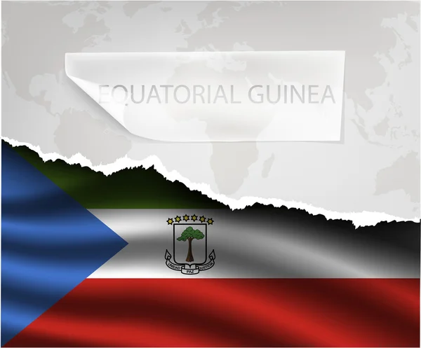 Torn paper with EQUATORIAL GUINEA flag — Stockový vektor