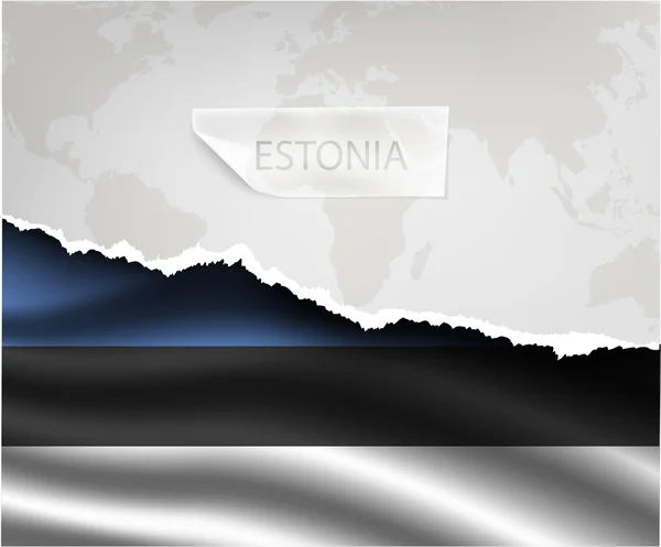 Torn paper with ESTONIA flag — Stock vektor