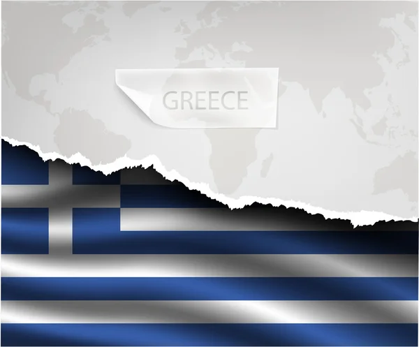 Torn paper with GREECE flag — Stockvector