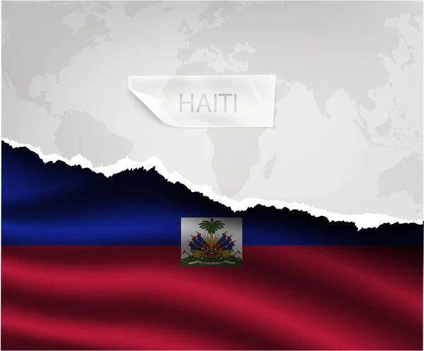 Papel desgarrado con bandera HAITI — Vector de stock