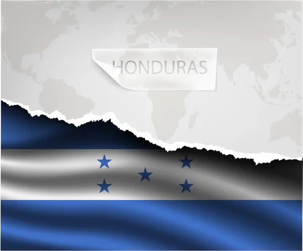 Порванная бумага с флагом Гондураса — стоковый вектор