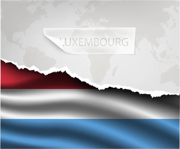 Порванная бумага с флагом LUXEMBOURG — стоковый вектор