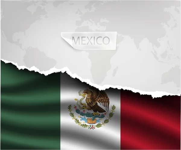 Torn paper with MEXICO flag — Stock vektor