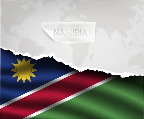Torn paper with NAMIBIA flag — Stockvector