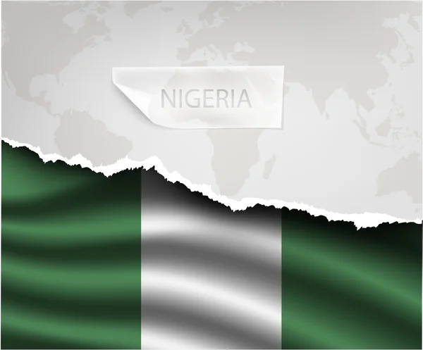 Torn paper with NIGERIA flag — Stock vektor