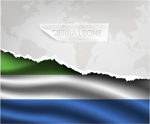 Torn paper with SIERRA LEONE flag — Stock Vector