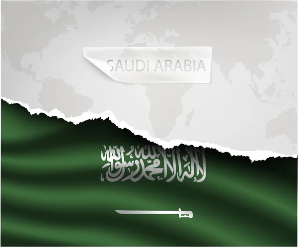 Papel roto con bandera de ARABIA SAUDITA — Archivo Imágenes Vectoriales