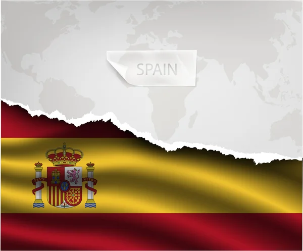 Torn paper with  SPAIN flag — Stockvector