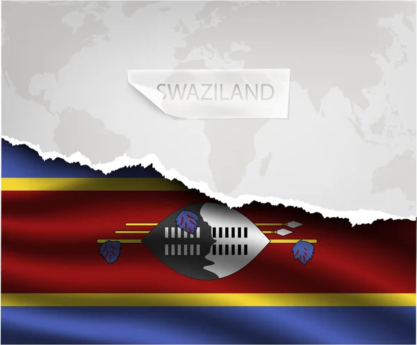 Papel rasgado com bandeira da Suazilândia — Vetor de Stock