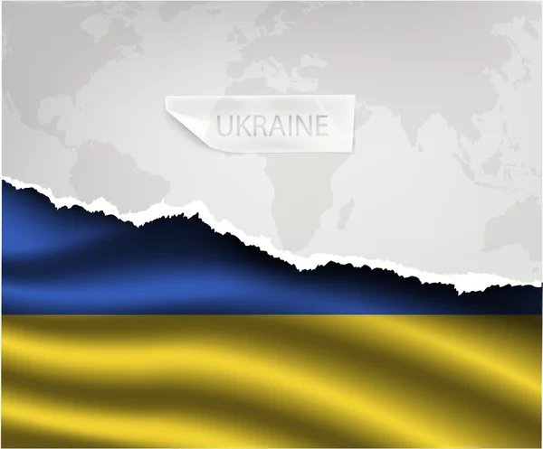 Torn paper with UKRAINE flag — 图库矢量图片