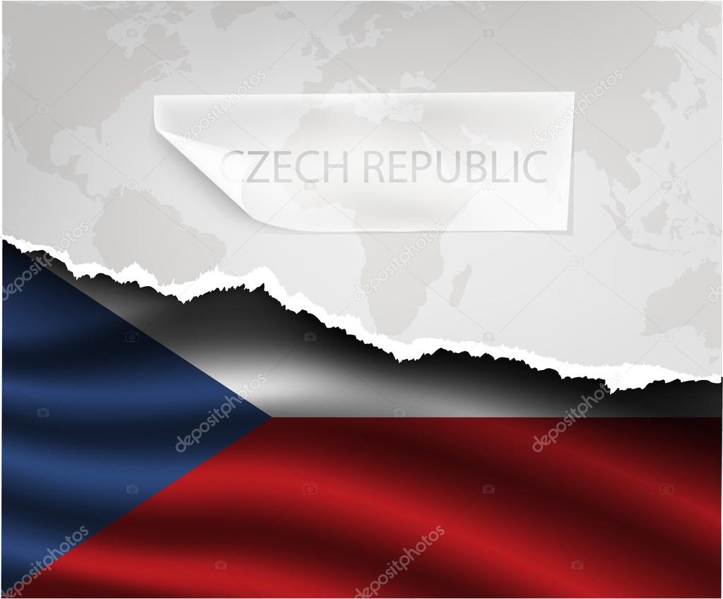 Torn paper with CZECH REPUBLIC flag.