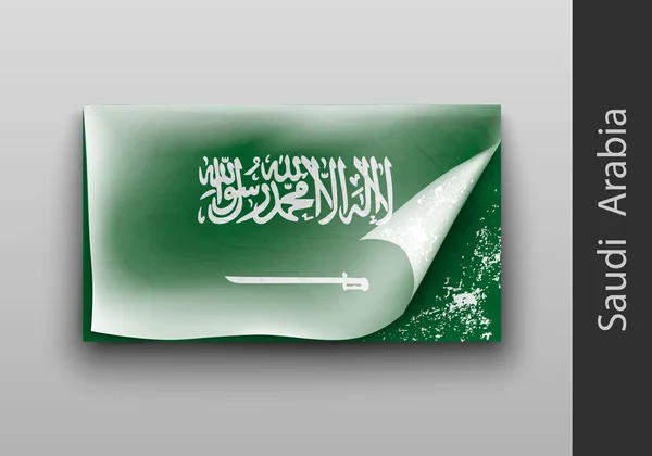 Bandera de Arabia Saudita con la máscara hecha jirones — Archivo Imágenes Vectoriales
