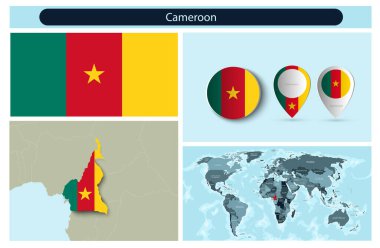 Haritalardan ve bayraklardan yapılmış politik bilgi grafikleri. Vektör illüstrasyonu