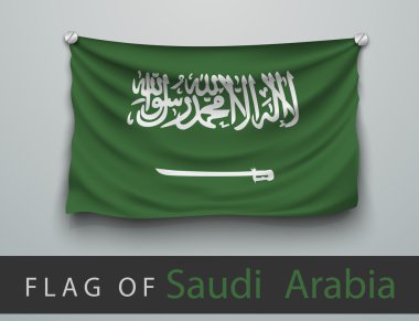 duvara çivilenmiş Suudi Arabistan bayrağı