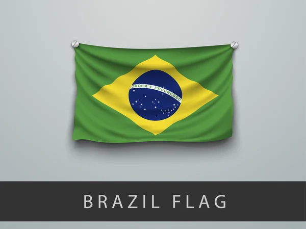 Bandeira do brasil na parede — Vetor de Stock