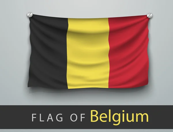 Bandera de belgium en la pared — Archivo Imágenes Vectoriales