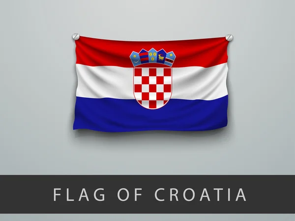 Bandeira da Croácia na parede —  Vetores de Stock