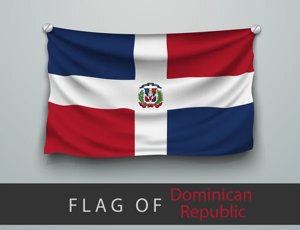 Vlag van de Dominicaanse Republiek — Stockvector