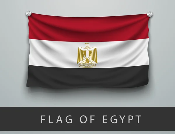 Bandiera di Egitto su muro — Vettoriale Stock