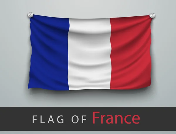 Flag of france on wall — Stock Vector