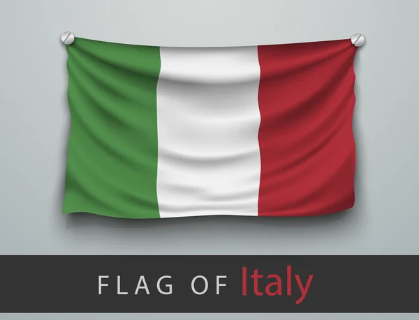 Flag of italy on wall — Stock Vector