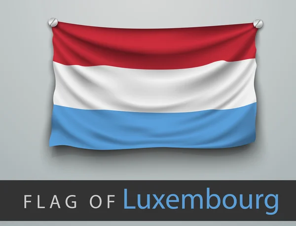 Флаг Люксембурга на стене — стоковый вектор