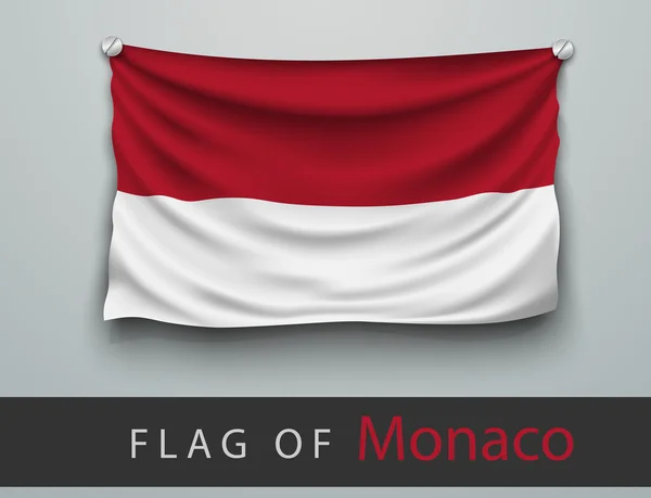 Flag of monaco on wall — Stock Vector