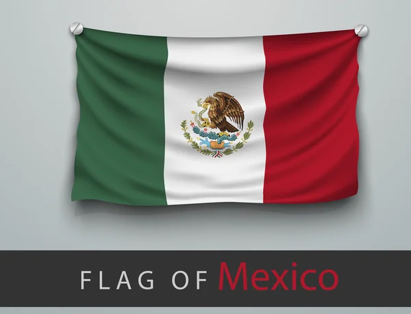 Bandera de mexico en la pared — Vector de stock