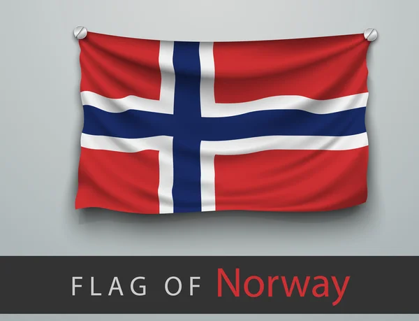 Bandeira de norway na parede —  Vetores de Stock