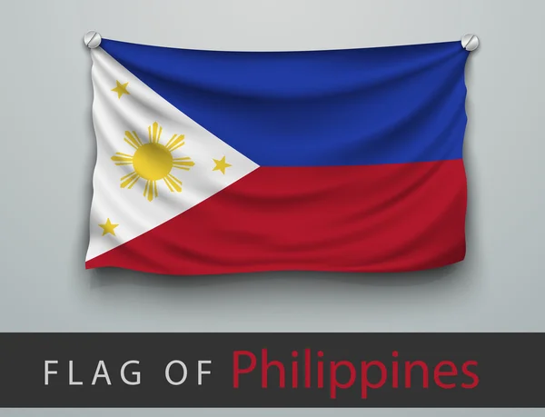 壁にフィリピンの旗 — ストックベクタ